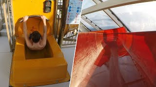 Water slides Jet & Surf in Aqualibi, Walibi Belgium [Onslide POV]