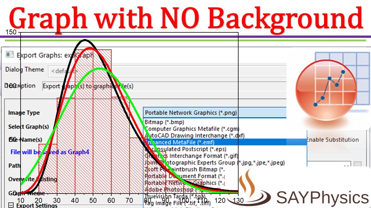 How to export graph with transparent background in origin