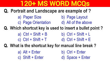 MS Word MCQ Questions and Answers | Marathon Revision Class