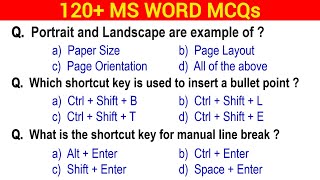 MS Word MCQ Questions and Answers | Marathon Revision Class