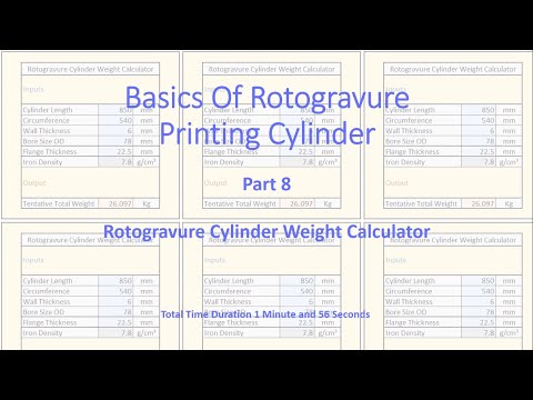 Basics Of Rotogravure Printing Cylinder Part 8 (Rotogravure Cylinder Weight Calculator)