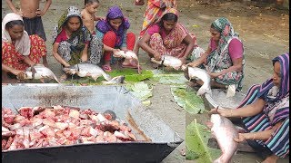 Big Fish Cooking | 33 KG, 11 Pieces Pangasius Fish Prepared To Feed Kids & Villagers