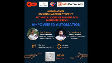 Solution Design in AI Powered Automation |Day 4| Solution Architect Series |UiPath Hyderabad