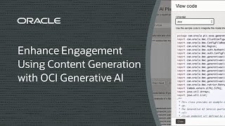 Enhance Engagement Using Content Generation with OCI Generative AI