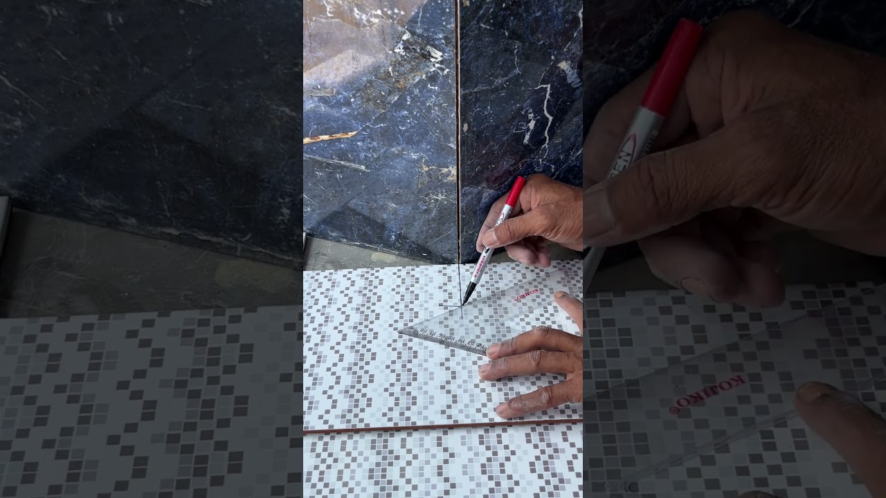 how i cut two equal sides of ceramic tile at the corner #howto #ceramic