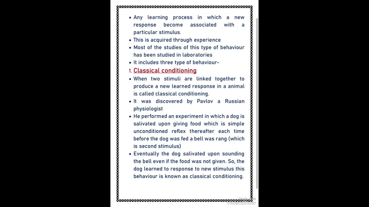 Learned behaviour ll Associative learning ll Animal behaviour ll Zoology ll Bsc, Msc