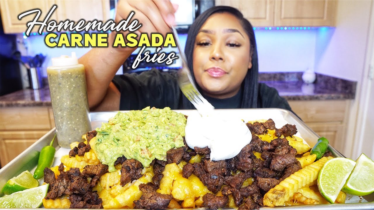 HOW TO MAKE CARNE ASADA FRIES | MUKBANG + RECIPE