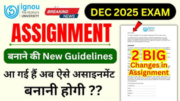 IGNOU Released Assignment Making New Guidelines_IGNOU Assignment Kaise Banaye_How to Make Assignment