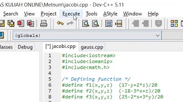 Running program gauss jacobi menggunakan C++ - Kelompok 7 Metode Numerik