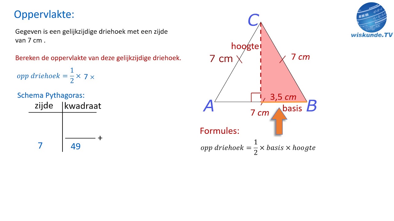 Oppervlakte - Gelijkzijdige Driehoek - Wiskunde Tv - Youtube