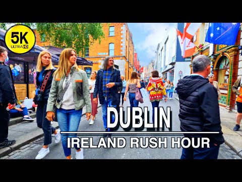 Dublin Ireland City Center Rush Hour Walk | Ireland | 5k 60 City Sounds