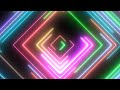 Neon Square Shapes Glow with Moving Electric Laser Light Beams 4K UHD 60fps 1 Hour Video Loop