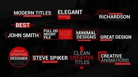 Clean Lower Third Titles Motion Graphics Templates