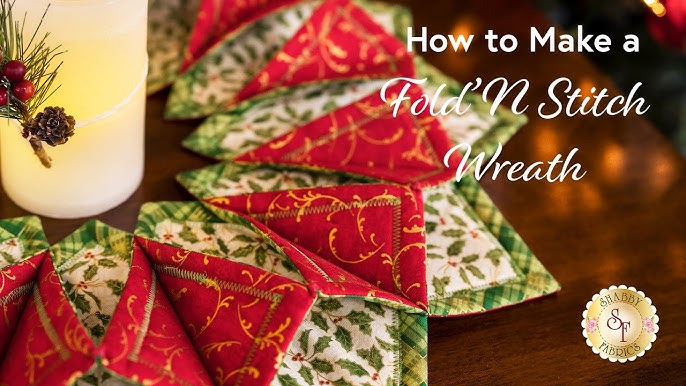 How To Make the Fold'N Stitch Wreath | Shabby Fabrics Tutorial - YouTube how-to-make-the-fold-n-stitch-wreath-shabby-fabrics-tutorial-youtube
