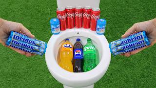 Coca Cola Mentos Experiment !!! Big Fanta, Sprite, Pepsi VS Coca Cola and Mentos in the toilet