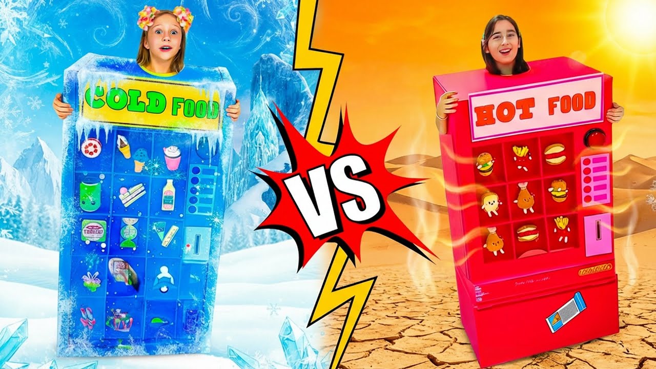 नस्त्या और गरम बनाम ठंडा खाने की मजेदार चुनौती- 1 घंटा कॉम्पिलेशन