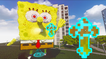 Experiments With CRUCIFIX | Crucifix Crazy Weapon Mod | CRUCIFIX Vs SpongeBob | Teardown