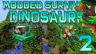 Minecraft: Modded Dinosaur Survival Let's Play w/Mitch! Ep. 2 - FAILURESAURUS!
