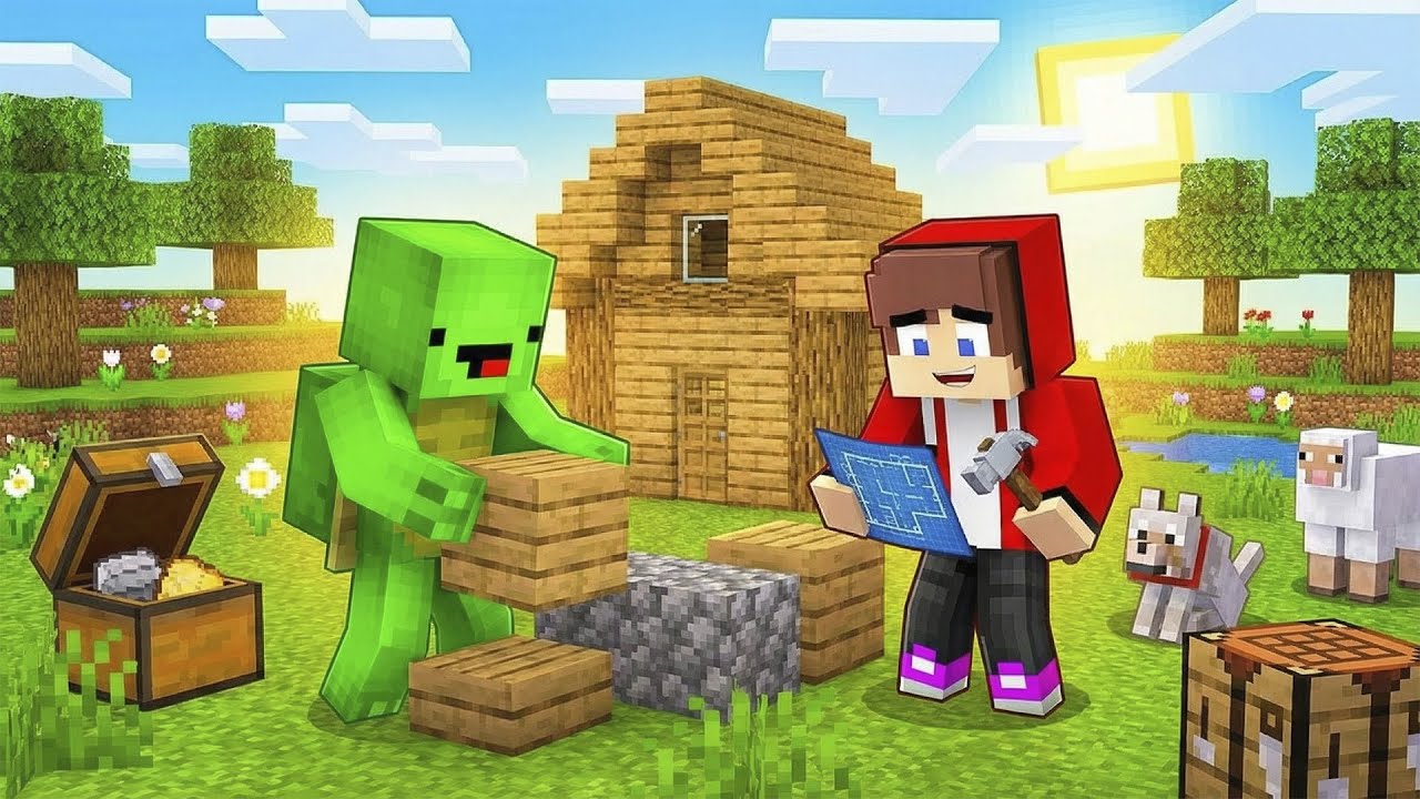 Папа Джей-Джей и Майки - Пародия на анимацию Maizen в Minecraft