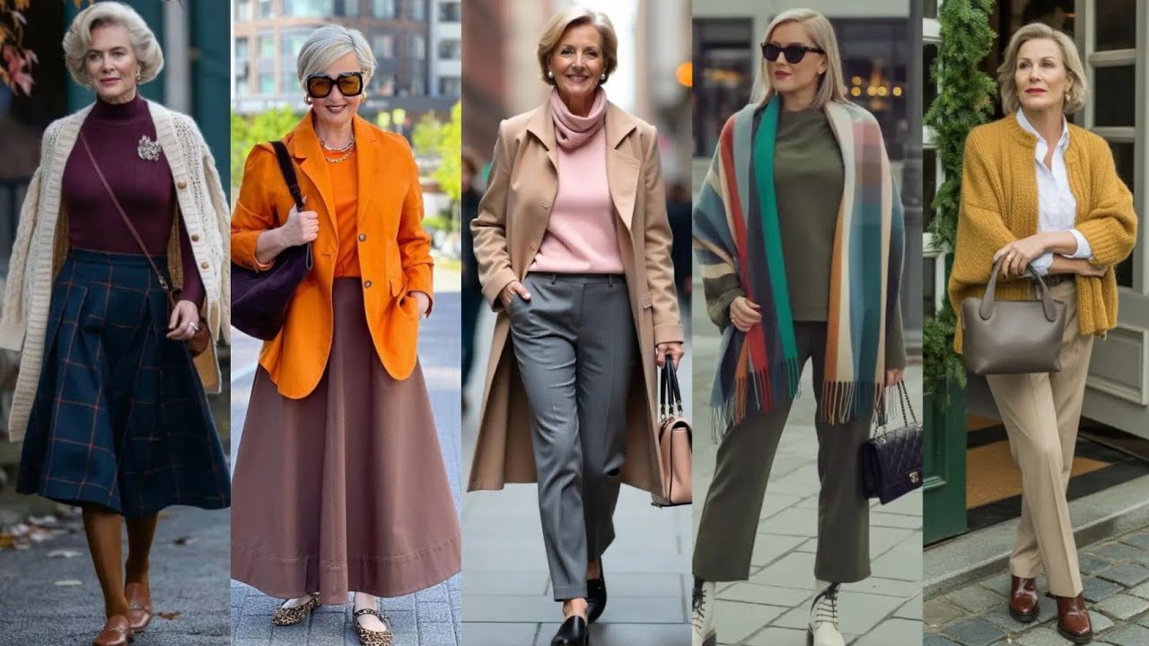 Естественная красота для женщин старше 50, 60 и 70 лет | Новые тренды в женской моде | Весенне-зи...