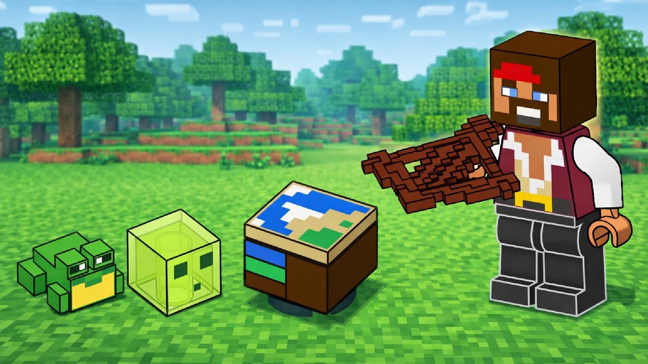 Minecraft - Pirate with Frog, Slime and Cartography Cartography Table LEGO instructions