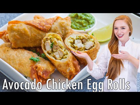 The BEST Avocado Chicken Egg Rolls