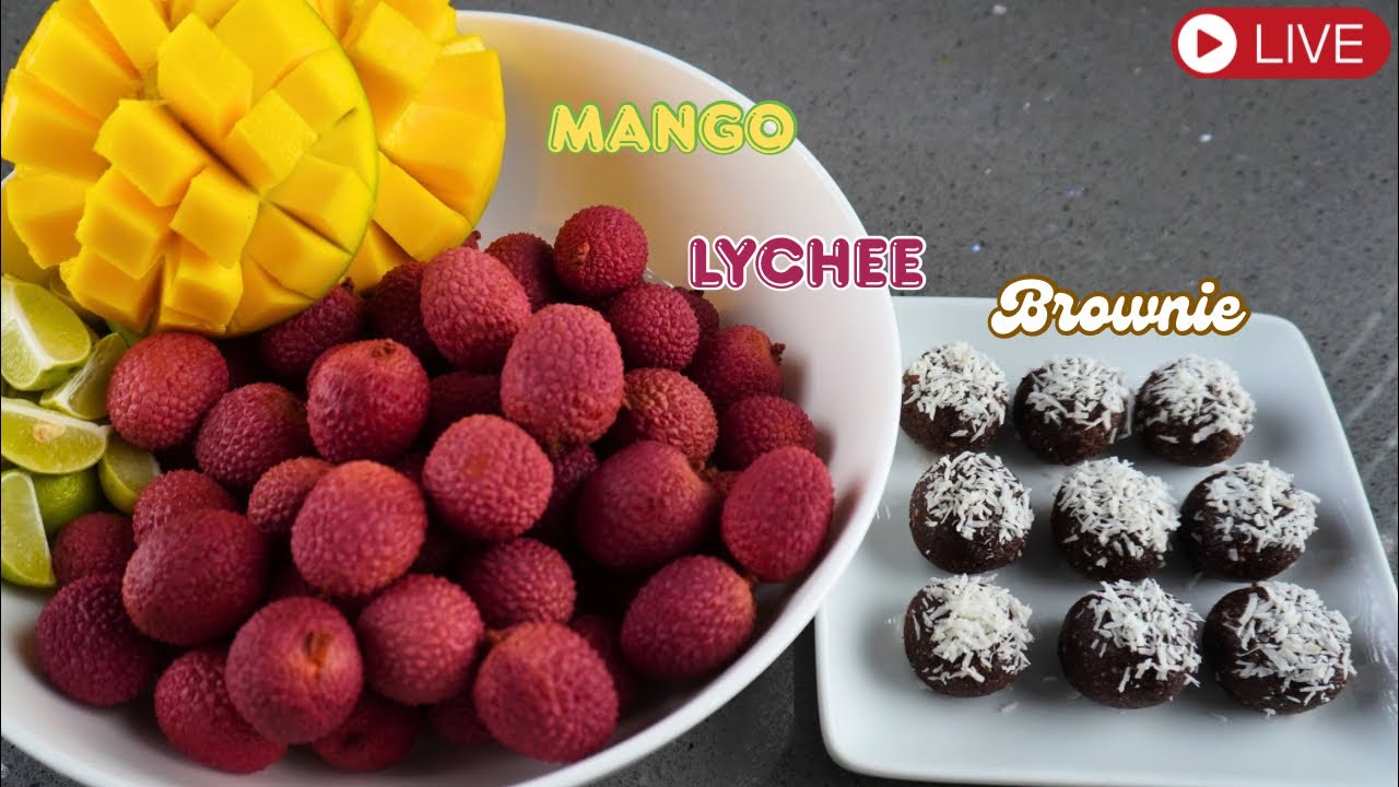 “Mango 🥭 & Lychee ASMR Mukbang | Brownies for Dessert 🍫” - YouTube