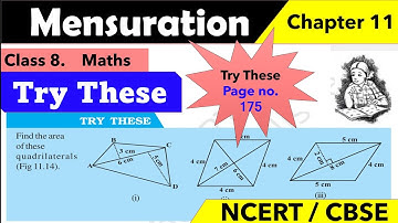 Try These | Page no. 175  |Mensuration| chapter 11 | class 8 | Maths| NCERT
