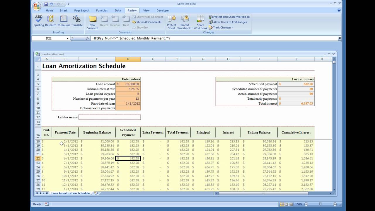 Loan Amortization Calculator Installed