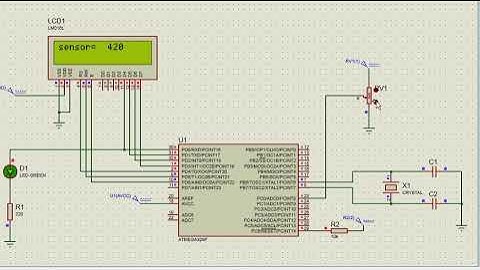 ATMEGA + ATMEL STUDIO + ADC + LCD16X2 +PROTEUS