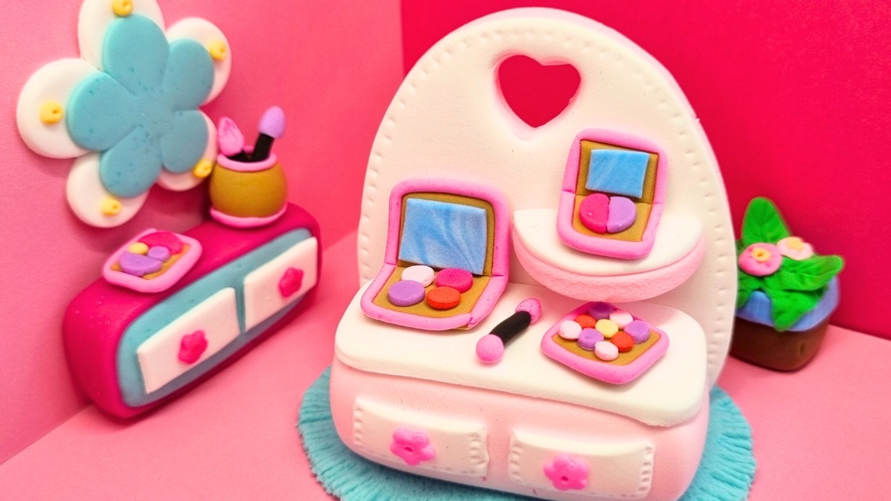 How to Make a Tiny Clay Makeup Shop💗(Eyeshadow Part) | Relaxing Miniature Tutorial |Tiny Clay Studio