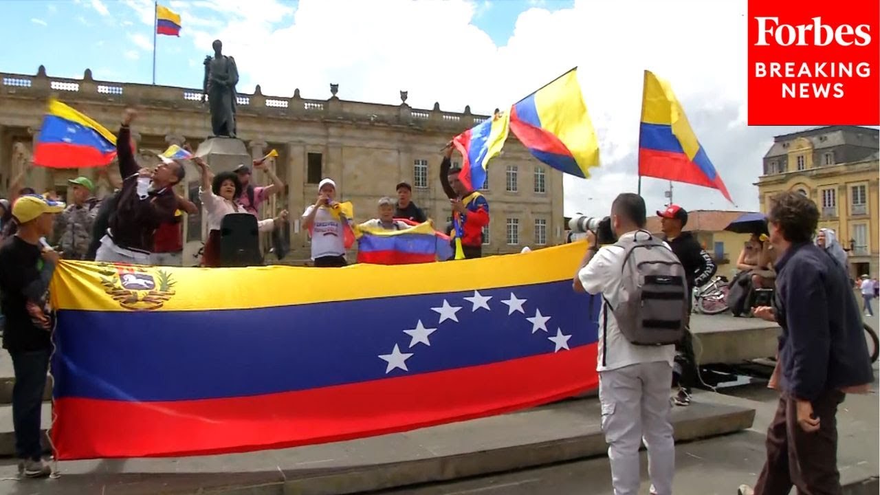 RAW VIDEO: Venezuelans Celebrate Ousting Of Venezuela's Maduro In Bogota, Colombia