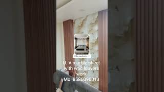 U. V marble sheet with wpc louvers work #shortvideo #bts #homedecorstudio #interior #ytshort #floor