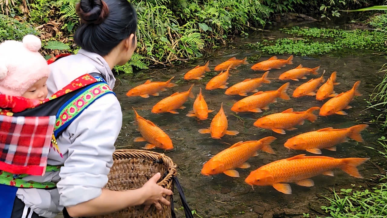 Homeless single mother and her child earn money during the Lunar New Year holiday.