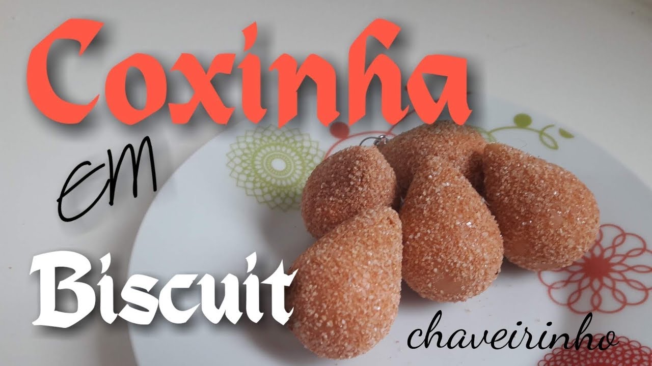 Coxinha em Biscuit ( chaveiro ou brinco )