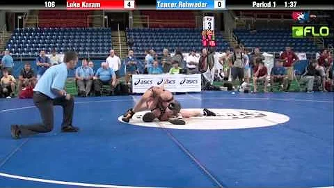 Junior 106 - Luke Karam (Pennsylvania) vs. Tanner ...