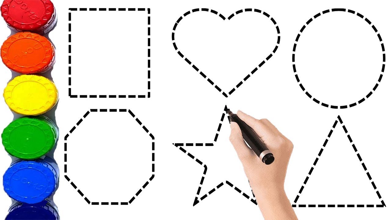 2d shapes drawing activity for kids, how to draw shapes, 2d shapes ...