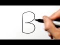 How to draw a bear after writing alphabet letter b  lettertoons