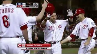 Reds comeback win to hold first place lead: 5/17/10 Brewers at Cincinnati Reds full game