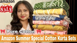 Amazon Kurta Set Haul , Summer Special "Pure Cotton Kurta Pant Set with Dupatta , Ranjana R