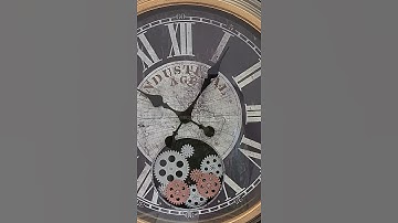 Trojan Homeware: Roman Numeral 58.9 Cm Industrial Age Vintage Gear Moving Clock