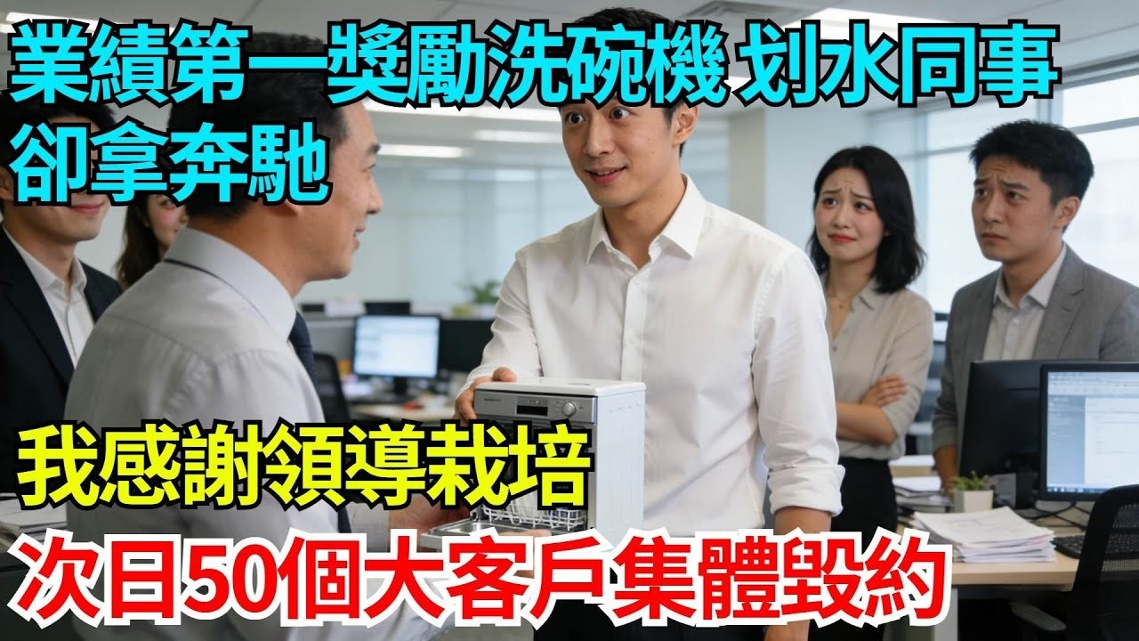 業績做到全公司第一被獎勵洗碗機一台，划水的同事卻拿奔馳，我感謝領導栽培，次日50個大客戶集體毀約【奇人社會誌】#完結爽文#職場#職場文化#職場故事
