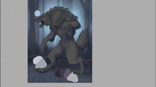 Werewolf in the forest