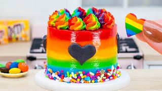 Satisfying Miniature Rainbow Cake Decorating From M&M Candy - Most Beautiful Chocolate Cake