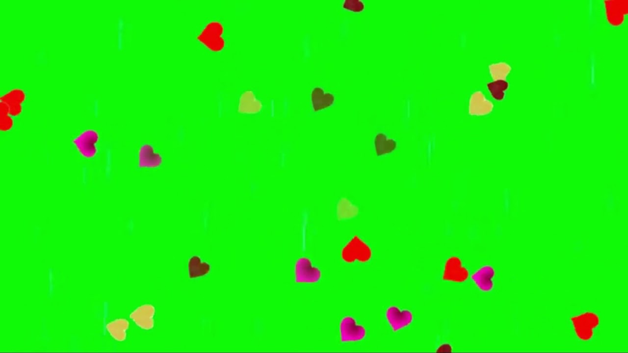 4 - Falling Hearts Green Screen Animation For Whatsapp Status | VK STUDIO 2018 SCREEN
