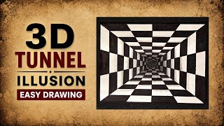 How to Draw a 3D Tunnel Illusion | Easy Step by Step Drawing