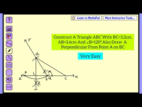 Construct A Triangle ABC With BC=3.2cm,AB=3.6cm And ∠B=120°.Also Draw A Perpendicular From A on BC.