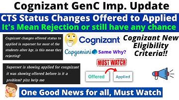 CTS Status Change Offered to Applied It