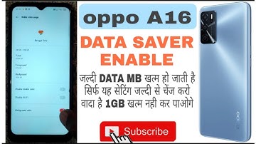 OPPO A16 Data saver mode enable kaise karen ! data jaldi khatam hone per kya kare 2022 New Trick