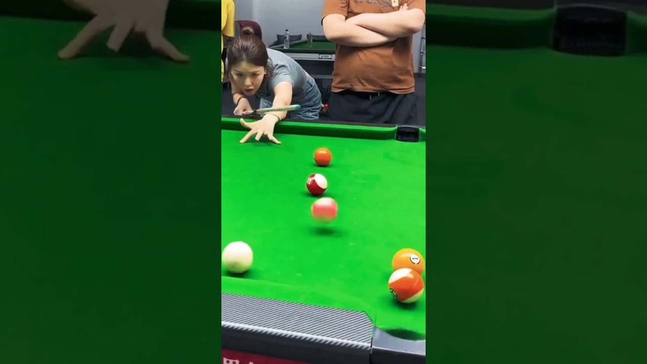 beyond awesome beautiful girl playing billiards 👍